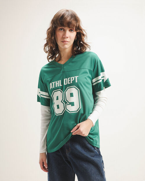 Playera Tipo Jersey Verde
