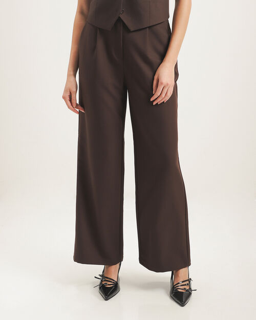 Pantalón Wide Leg Café