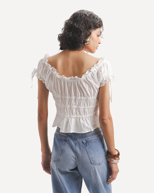 Blusa Blanca Lazos
