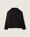 Gabardina Cropped Negra,NEGRO