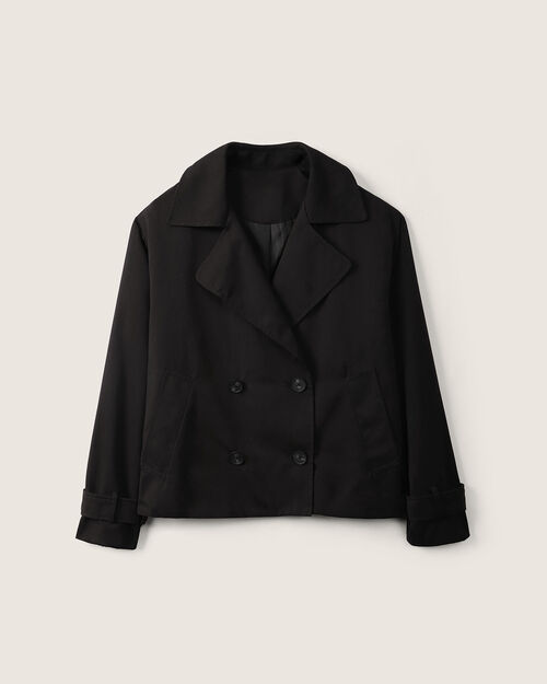 Gabardina Cropped Negra