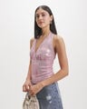 Top Halter Brillos,ROSA PASTEL