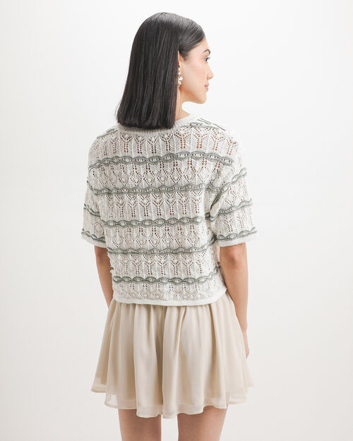 Top Manga Corta Tejido