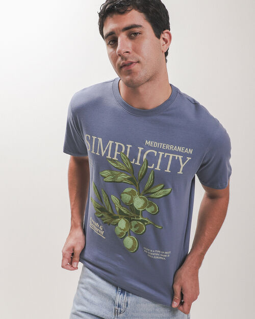 Playera Azul Con Dise&ntilde;o
