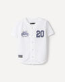 Playera Beisbolera Azul,BLANCO