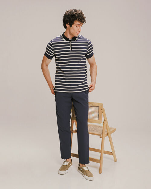 Polo Fit Slim Azul