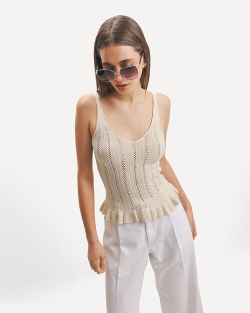 Top Beige Tejido