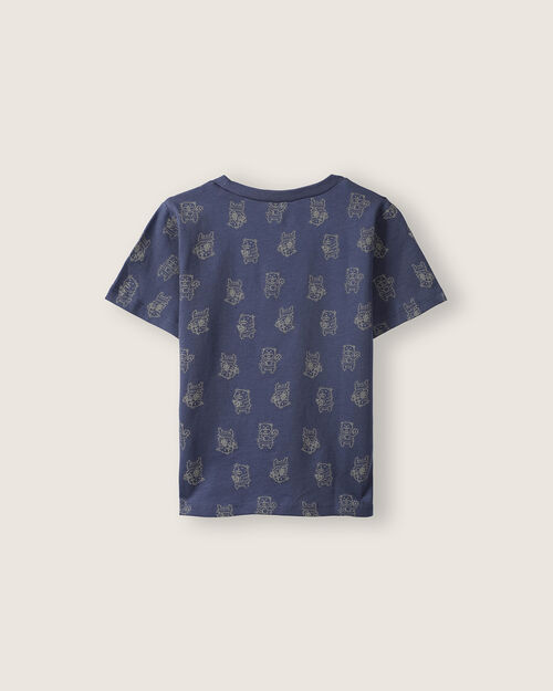 Playera Azul Estampada