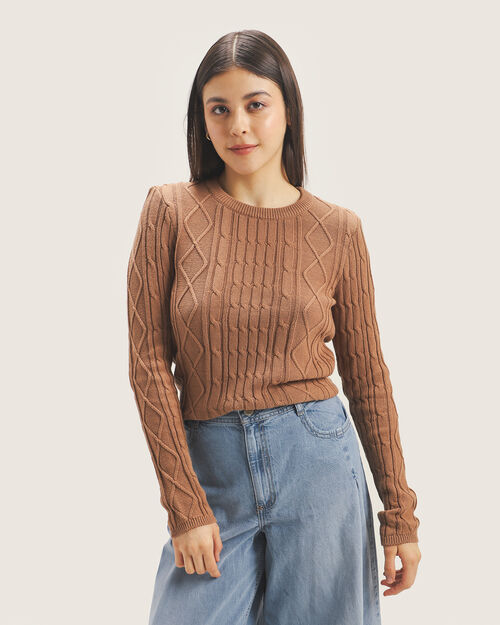 Top Manga Larga Tejido