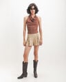 Short Falda Caf&eacute;,ARENA