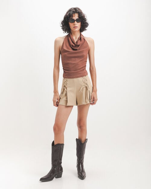 Short Falda Caf&eacute;