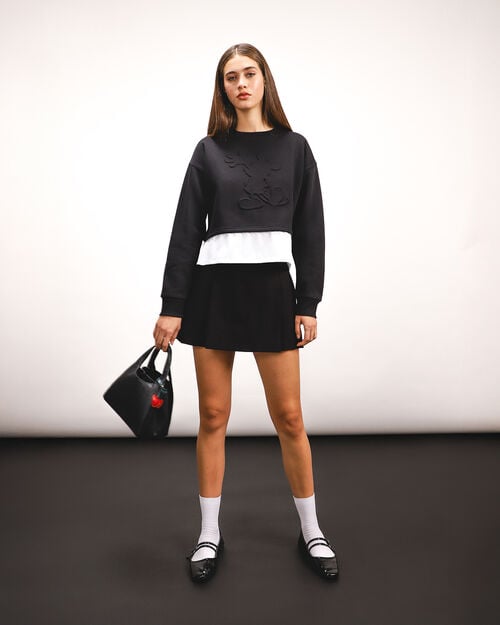 Falda Negra Tableada