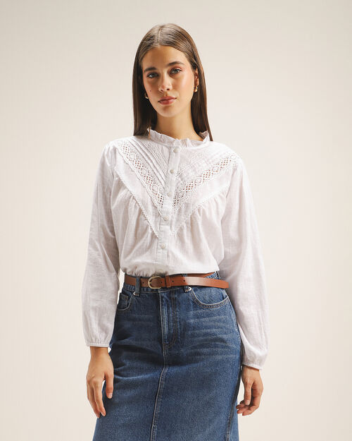 Blusa Manga Larga Botones