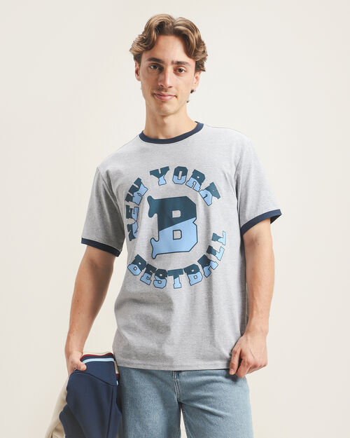 Playera Gris Estampada