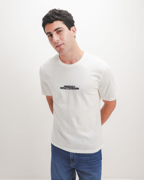 Playera Blanca Estampada