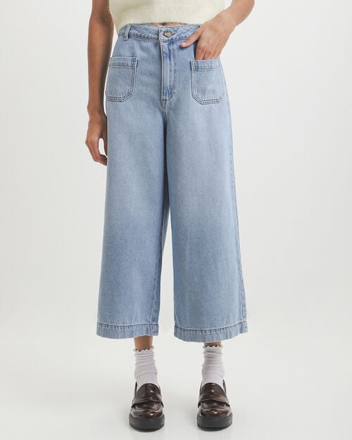 Jeans Culotte Bolsillos