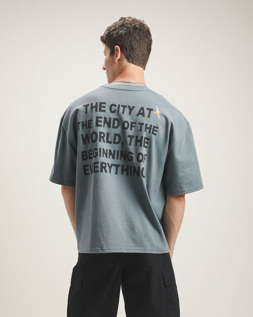 Playera Gris Estampada