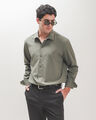 Camisa Slim Verde,VERDE EMPOLVADO