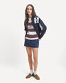 Short Falda De Mezclilla,AZUL MARINO