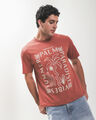 Playera Beige Con Gr&aacute;fico,NARANJA TERRACOTTA