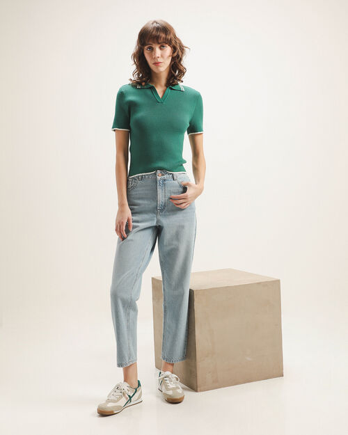 Jeans Mom Efecto Lavado