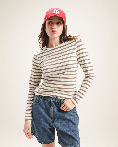 Playera Beige Rayas