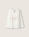 Playera Manga Larga Rosa,BLANCO