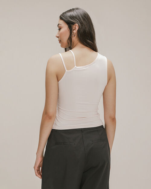 Top Fruncido Cut Out Rosa