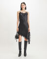 Vestido Negro Satinado,NEGRO