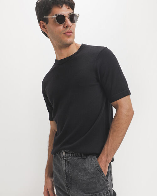 Playera Negra De Punto