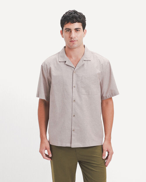 Camisa Caf&eacute; Lino