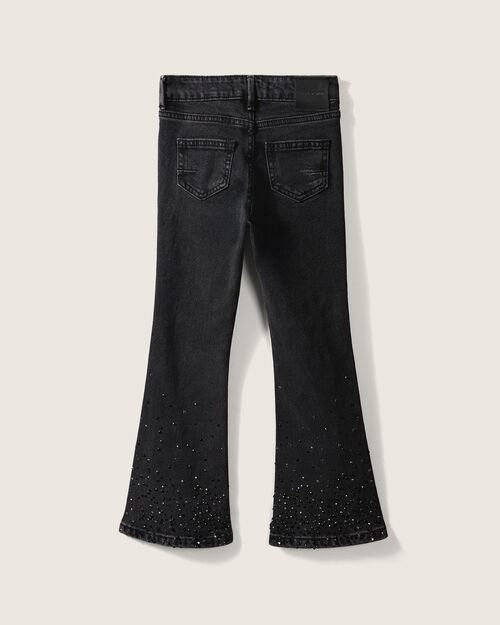 Jeans Negro Con Brillos