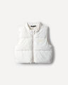 Chaleco Beige Zipper,CREMA