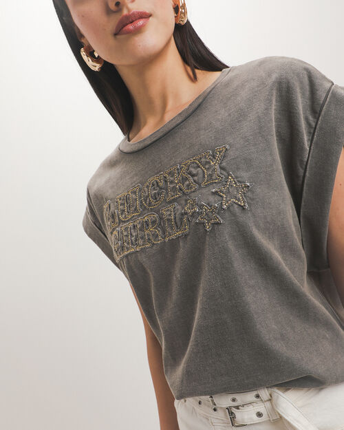 Playera Cropped Gris