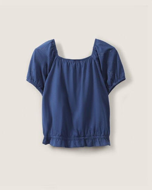 Top Manga Corta Azul