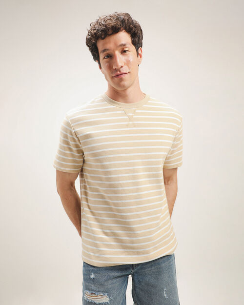 Playera Beige Rayas