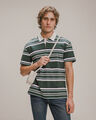 Polo Relaxed Azul Rayas,VERDE OBSCURO