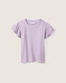 Playera Manga Volantes,LILA