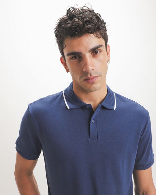 Polo Azul Tejida
