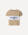 Playera Bloques Azul,BEIGE