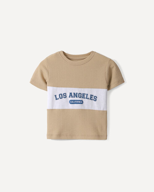 Playera Bloques Beige