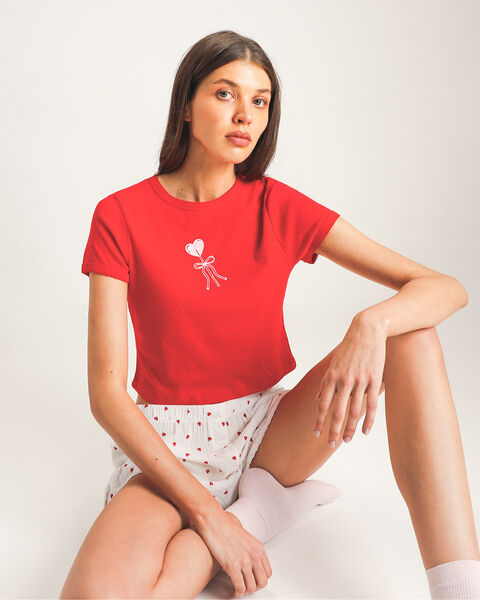 Playera De Pijama Roja