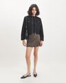 Abrigo Beige Zipper,NEGRO