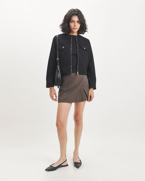 Abrigo Negro Zipper