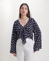 Blusa Azul Estampada,AZUL MARINO