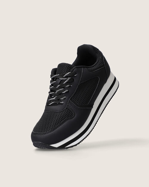 Tenis Con Plataforma Negro