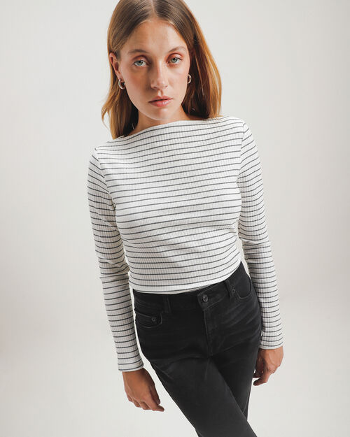 Top Manga Larga Rayas