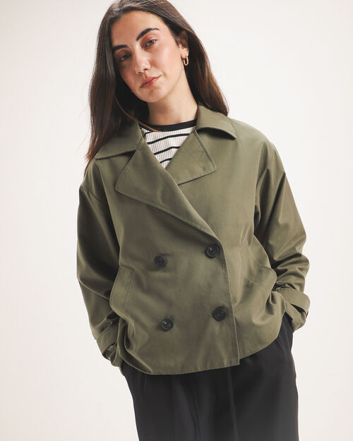 Gabardina Botones Verde