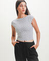 Crop Top Estampado,BLANCO P1