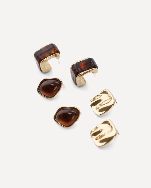 Set Aretes Caf&eacute;